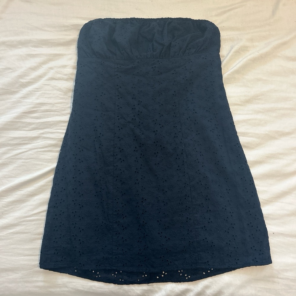 La Hearts Navy Strapless Dress